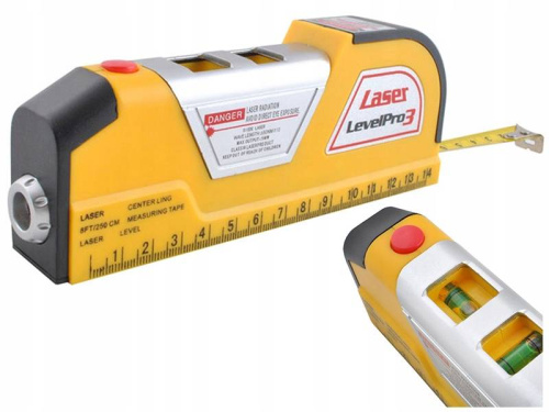 Уровень лазерный LevelPro3 Easy Fix (12 см) со встроенной рулеткой 2,5 м фото 6