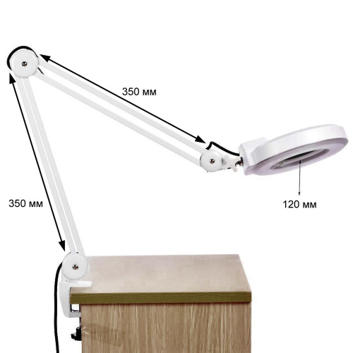 Лампа с лупой и подсветкой MAGNIFER V502 (3,5X) на струбцине фото 3