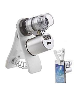 Микроскоп 60х мини с подсветкой и ультрафиолетом 
для iPhone и других мобильных телефонов (9882-W)