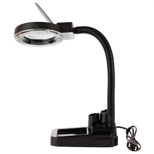Лампа с лупой и подсветкой бестеневая Ya 
Xun 138A LED 2x/20x-85мм для чтения и рукоделия с подставкой для ручек