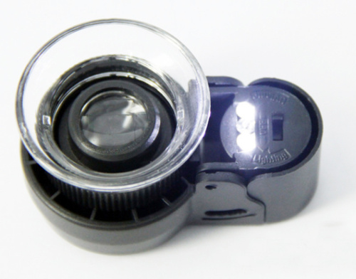 Лупа ювелирная 45x-21мм с подсветкой + ультрафиолет (3 LED) MG13102 фото 3