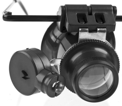 Лупа налобная 20x монокулярная (очки монокль) 
с подсветкой (1 LED) MG9892A фото 3
