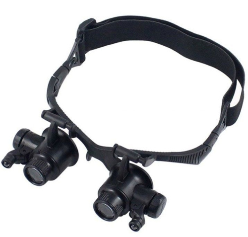 Лупа налобная 10x/20x (очки) с подсветкой (2 LED) MG9892G1 фото 4