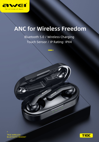 Bluetooth-наушники Awei T10C Черные фото 10