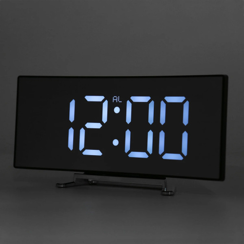 Настольные электронные часы DT-6507 зеркальное табло с белыми цифрами фото 5