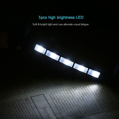 Светодиодная прямоугольная складная лупа 
2X с подсветкой 5LED MG-10863 фото 6