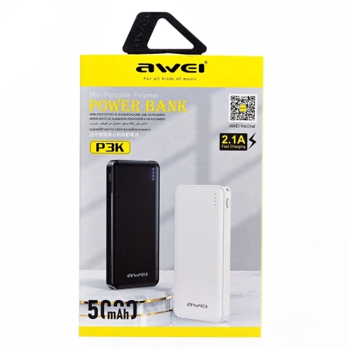 Внешний аккумулятор Awei P3K 5000 mAh (черный) Fast Charging фото 2
