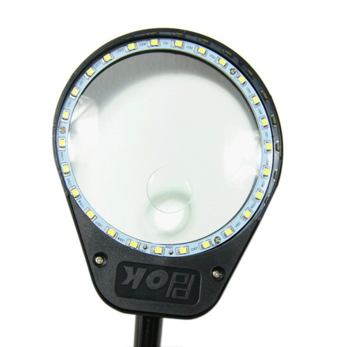 Лупа лампа бестеневая настольная 3x/10x-100мм с подсветкой (26 LED) на подставке PD-4S фото 3