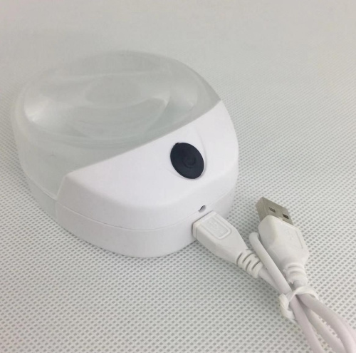 Лупа настольная контактная 10x-60мм с подсветкой 
(LED) белая, с аккумулятором, без ручки, PW6010C фото 2