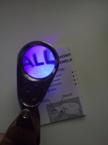 Лупа ювелирная 40х-25мм с подсветкой (2 LED) + UV MG9890 фото 5