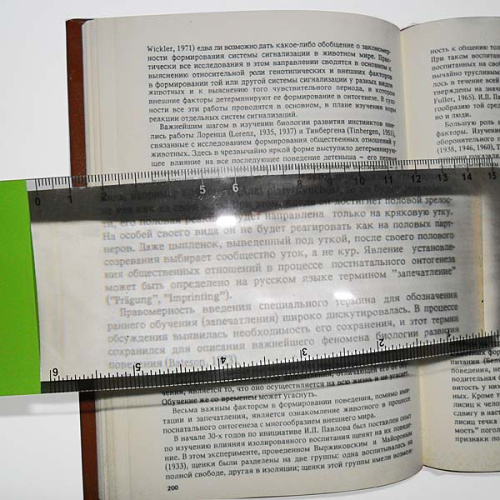 Лупа карманная линза Френеля гибкая (линейка-закладка 
190х65 мм) для чтения фото 2