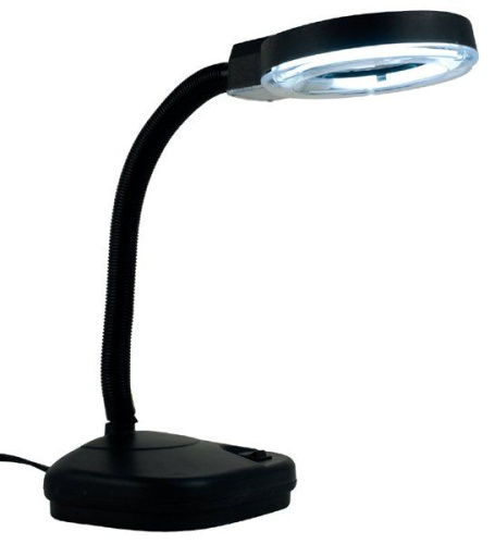 Лупа лампа бестеневая настольная 2x/6x-85мм 
с подсветкой SP-139 для чтения и рукоделия фото 3