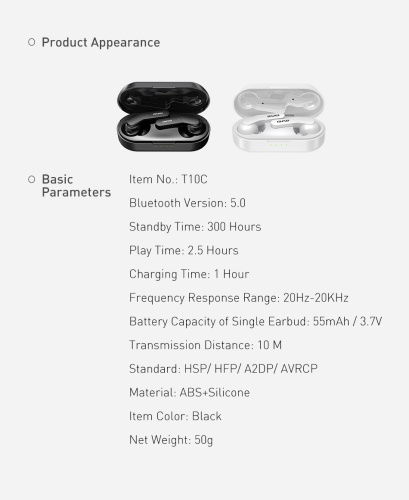 Bluetooth-наушники Awei T10C Черные фото 11