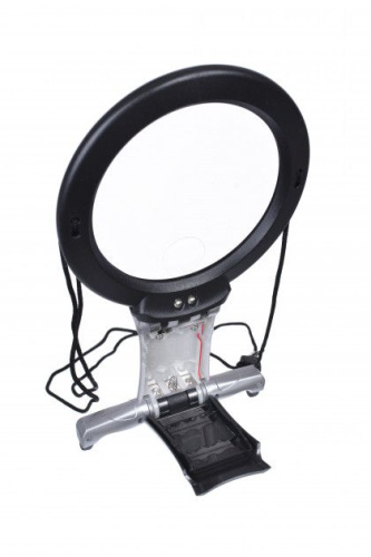 Лупа нашейная 2x/6x-110мм с подставкой и подсветкой (2 LED) MG11B-1 для чтения и рукоделия фото 6