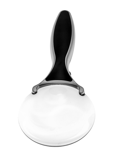 Лупа ручная круглая 3/6х-90мм для чтения с подсветкой (2 LED, черно-серебристая) Luxman G789-090 фото 3