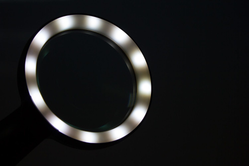 Лупа ручная 10x 90мм с подсветкой 12 LED, ZB-7790-12 фото 10